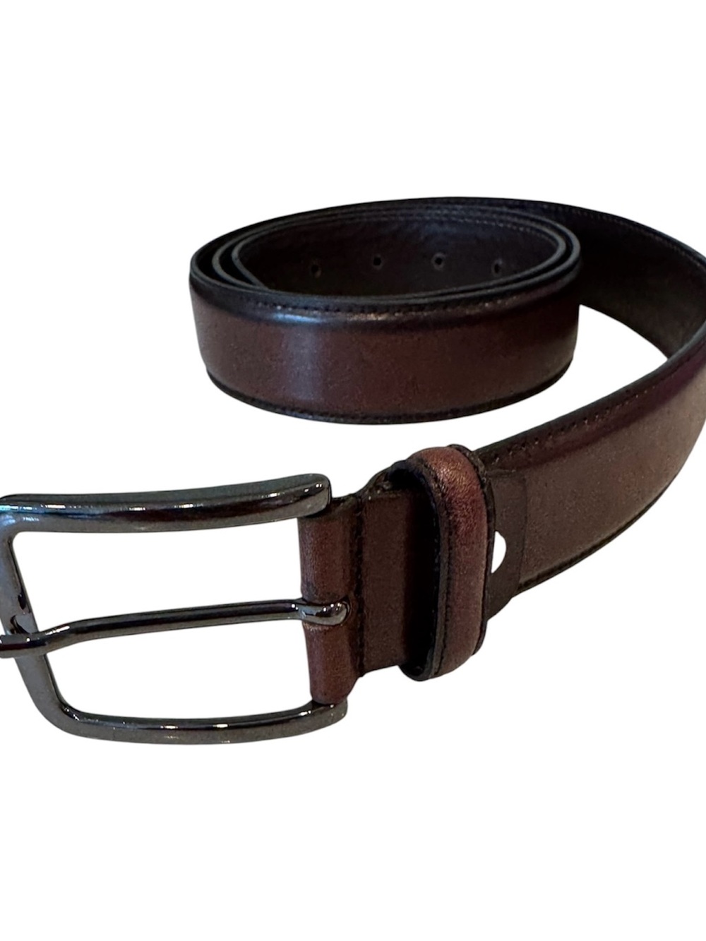 New NWOT Dark Brown Leather Belt Italian Made Waist L 40 42